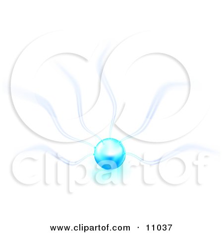 Blue Sphere With Electrical Arms Clipart Illustration by Leo Blanchette