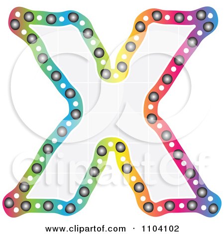 Clipart Colorful Capital Letter X With A Grid Pattern - Royalty Free Vector Illustration by Andrei Marincas