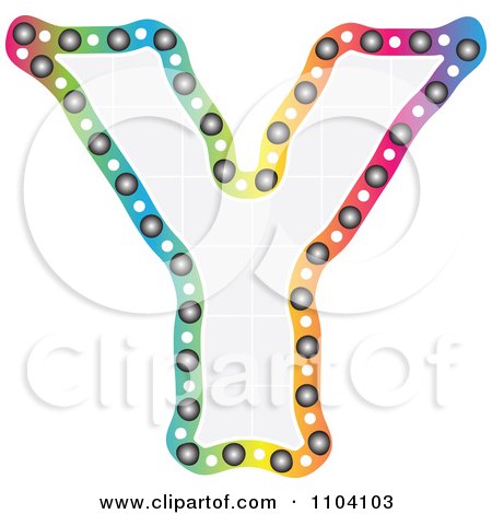 Clipart Colorful Capital Letter Y With A Grid Pattern - Royalty Free Vector Illustration by Andrei Marincas