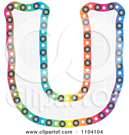 Clipart Colorful Capital Letter U With A Grid Pattern - Royalty Free Vector Illustration by Andrei Marincas