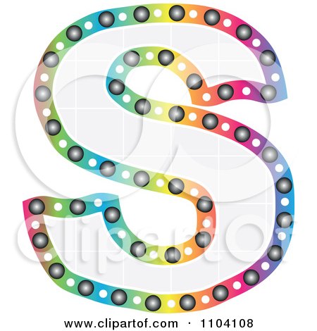 Clipart Colorful Capital Letter S With A Grid Pattern - Royalty Free Vector Illustration by Andrei Marincas