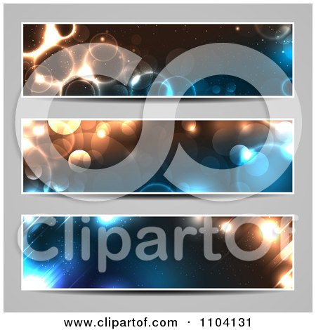 Clipart Three Glowing Bokeh Light Website Banners - Royalty Free Vector Illustration by TA Images