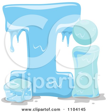 Clipart Capital And Lowercase Letter I With Ice - Royalty Free Vector Illustration by BNP Design Studio