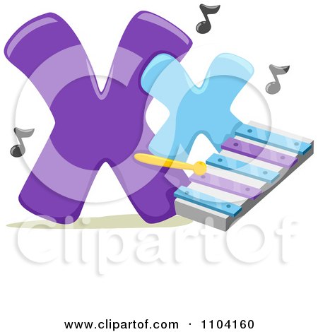 Clipart Capital And Lowercase Letter X With A Xylophone - Royalty Free Vector Illustration by BNP Design Studio