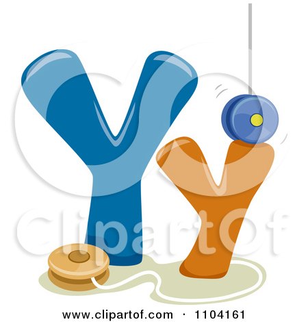 Clipart Capital And Lowercase Letter Y With Yo Yos - Royalty Free Vector Illustration by BNP Design Studio