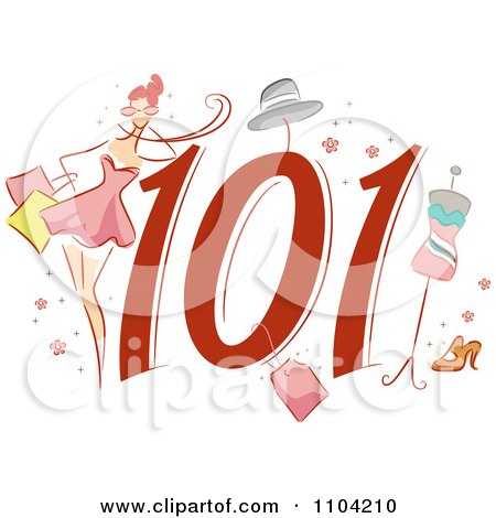Clipart Shopping 101 Icon With A Consumer And Apparel - Royalty Free Vector Illustration by BNP Design Studio