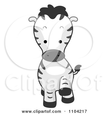 Clipart Cute Walking Zebra - Royalty Free Vector Illustration by BNP Design Studio