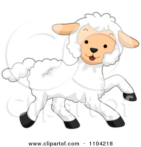 Clipart Cute Happy Lamb - Royalty Free Vector Illustration by BNP Design Studio