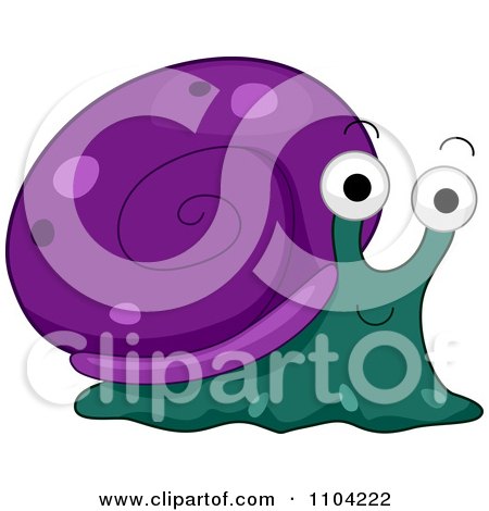 Clipart Happy Purple And Teal Snail - Royalty Free Vector Illustration by BNP Design Studio