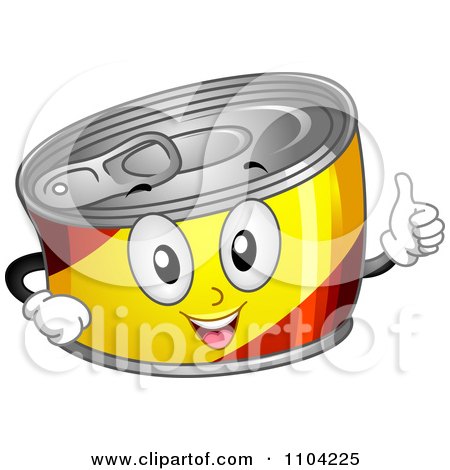 Clipart Happy Can Mascot Holding A Thumb Up - Royalty Free Vector Illustration by BNP Design Studio