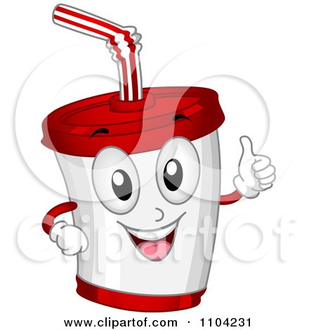 Clipart Happy Soda Cup Mascot Holding A Thumb Up - Royalty Free Vector Illustration by BNP Design Studio