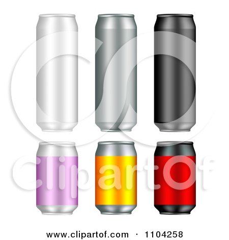 Clipart 3d Tall And Short Aluminum Cans - Royalty Free Vector Illustration by vectorace