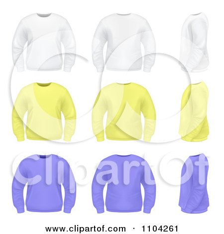Clipart White Yellow And Purple Mens Sweaters - Royalty Free Vector Illustration by vectorace