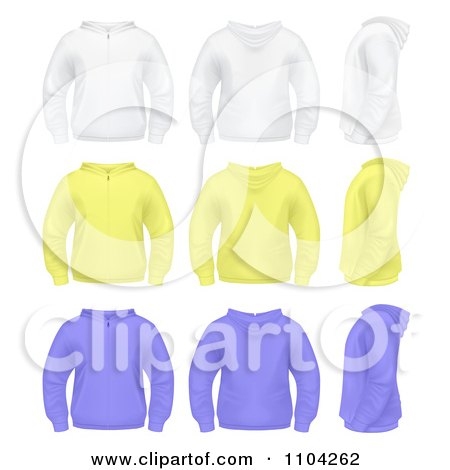 Clipart White Yellow And Purple Mens Hoodie Sweaters - Royalty Free Vector Illustration by vectorace