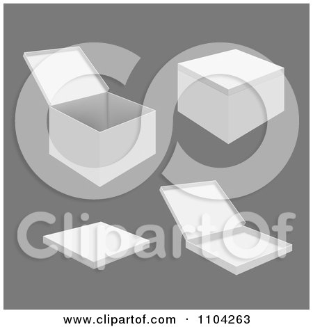 Clipart 3d White Boxes And Packages - Royalty Free Vector Illustration by vectorace