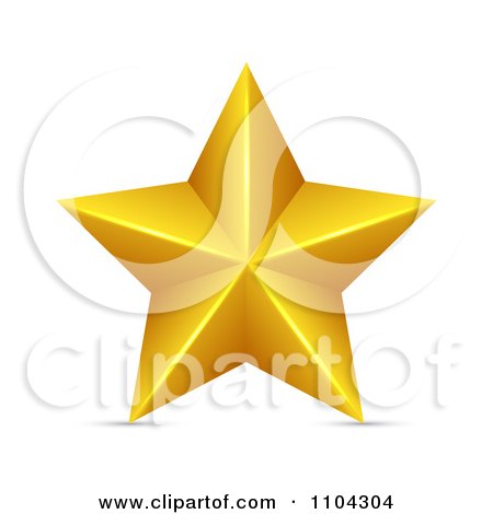 Clipart 3d Golden Star - Royalty Free Vector Illustration by vectorace