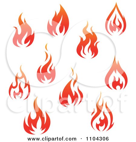 Clipart Red Fires 3 - Royalty Free Vector Illustration by Vector Tradition SM