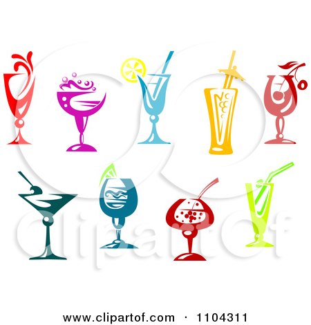 Clipart Colorful Cocktail Beverages - Royalty Free Vector Illustration by Vector Tradition SM