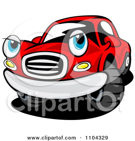 Clipart Skeptical Red Car - Royalty Free Vector Illustration by Vector Tradition SM