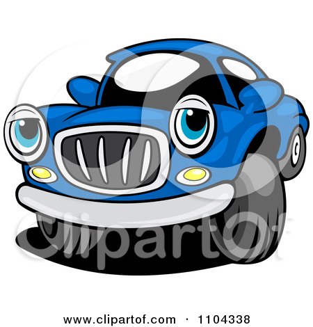 Clipart Skeptical Blue Car - Royalty Free Vector Illustration by Vector Tradition SM