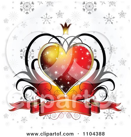 Clipart Wedding Anniversary Or Valentines Day Background Of A Red Heart And Banner 4 - Royalty Free Vector Illustration by merlinul