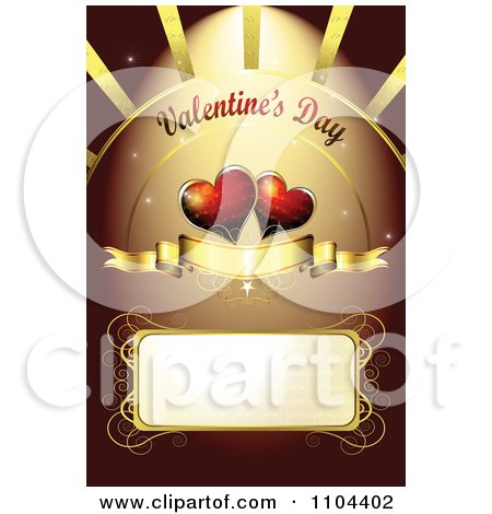 Clipart Romantic Heart Background With Valentines Day Text 1 - Royalty Free Vector Illustration by merlinul
