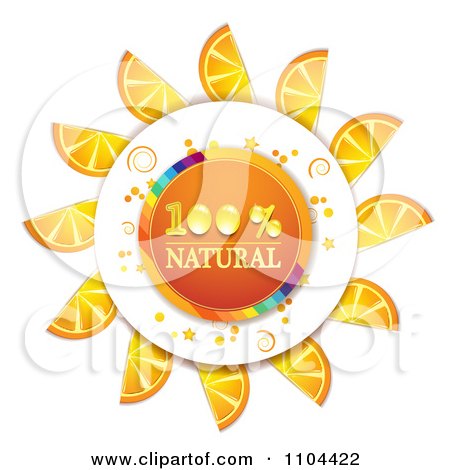 Clipart Circle Of Orange Slices With Natural Text - Royalty Free Vector Illustration by merlinul