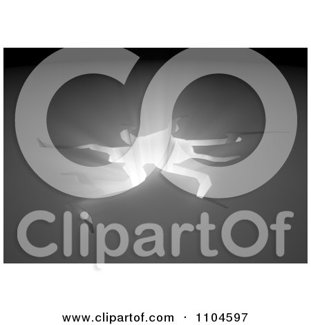 Clipart Bright Light Shining Up Through 3d Cracks - Royalty Free CGI Illustration by Mopic