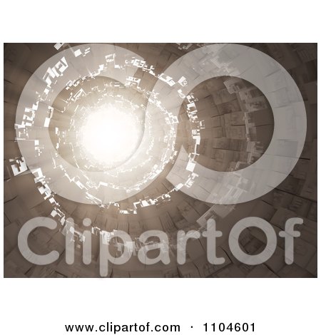 Clipart 3d Round Science Fiction Interior With Light Shining Down - Royalty Free CGI Illustration by Mopic