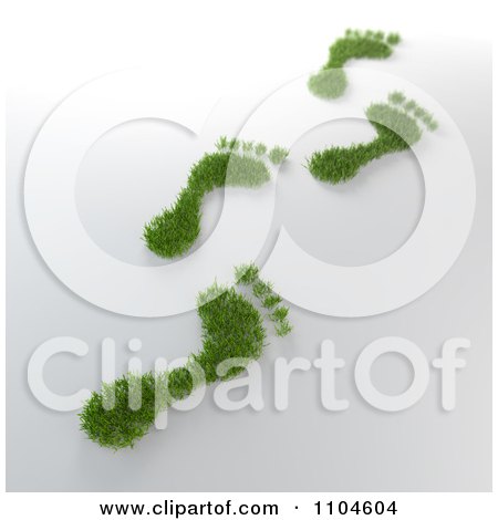 Clipart 3d Grassy Foot Print Tracks - Royalty Free CGI Illustration by Mopic