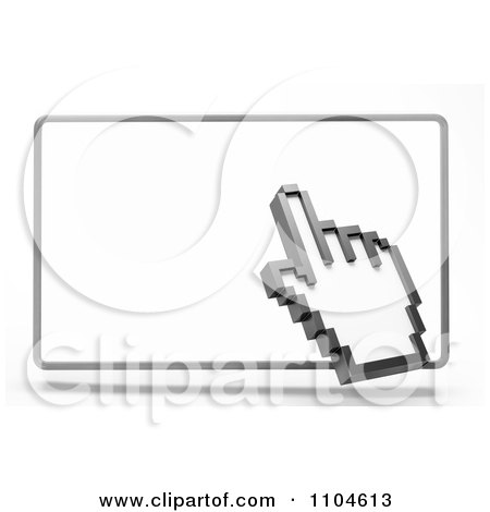 Clipart 3d Hand Computer Cursor Over A Frame - Royalty Free CGI Illustration by Mopic