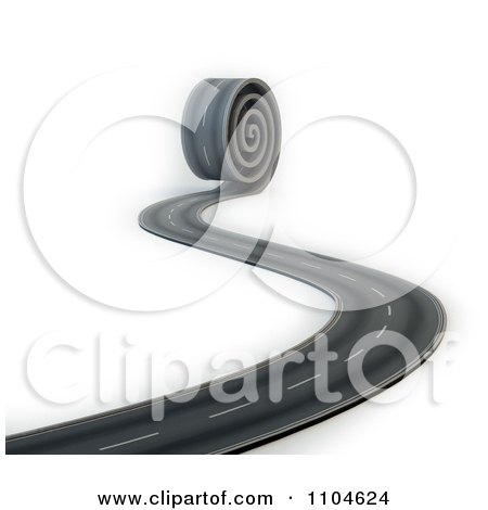 Clipart 3d Curvy Road Way Unrolling - Royalty Free CGI Illustration by Mopic