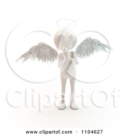 Clipart 3d White Angel Looking Innocent - Royalty Free CGI Illustration by Mopic