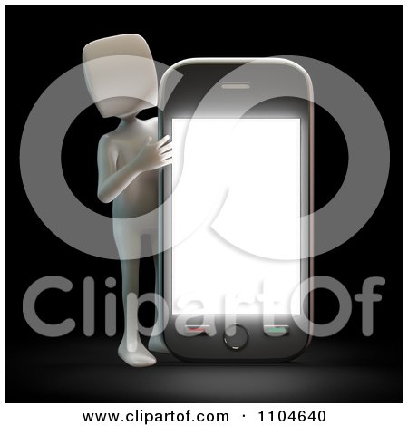 Clipart 3d White Person Holding Up A Smartphone 1 - Royalty Free CGI Illustration by Mopic