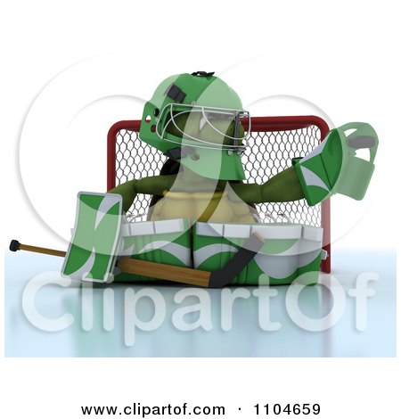 Clipart 3d Ice Hockey Goalie Tortoise - Royalty Free CGI Illustration by KJ Pargeter