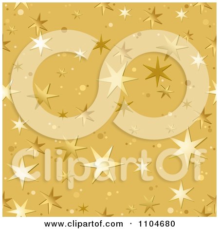 Clipart Seamless Gold Star Background Pattern - Royalty Free Vector Illustration by dero