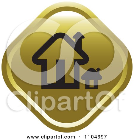 Clipart Gold Home Page Or House Icon - Royalty Free Vector Illustration by Lal Perera