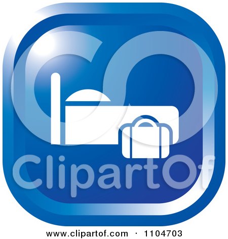 Clipart Blue Lodging Hotel Icon - Royalty Free Vector Illustration by Lal Perera