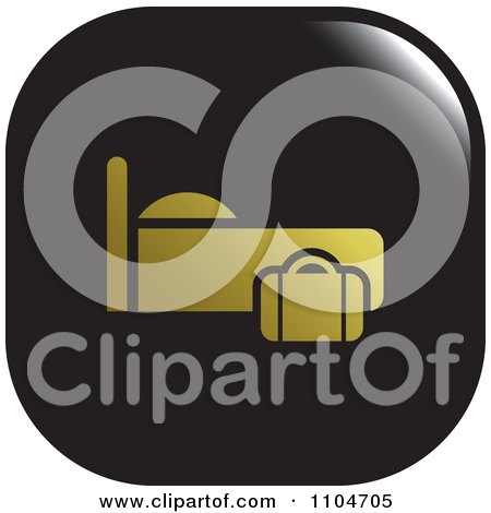 Clipart Black And Gold Lodging Hotel Icon - Royalty Free Vector Illustration by Lal Perera