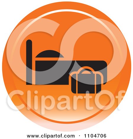 Clipart Orange Lodging Hotel Icon - Royalty Free Vector Illustration by Lal Perera