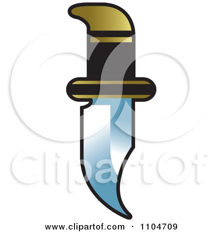 Clipart Silver Black And Gold Knife - Royalty Free Vector Illustration by Lal Perera