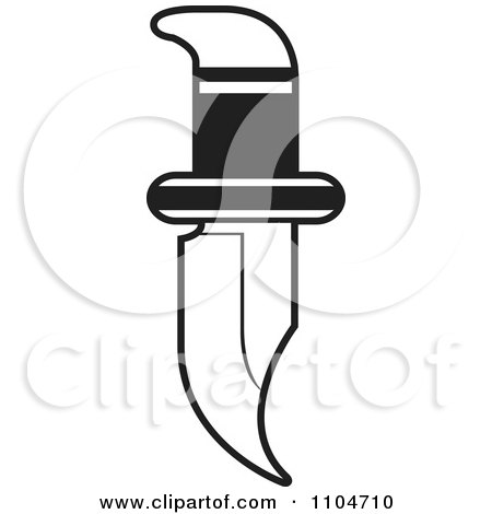 Clipart Black And White Knife - Royalty Free Vector Illustration by Lal Perera