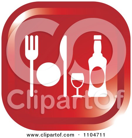 Clipart Red Dining Icon - Royalty Free Vector Illustration by Lal Perera