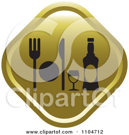 Clipart Gold Dining Icon - Royalty Free Vector Illustration by Lal Perera