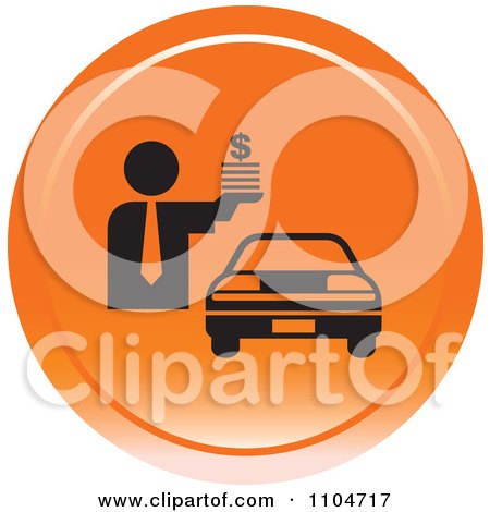 Clipart Orange Car Sales Icon - Royalty Free Vector Illustration by Lal Perera