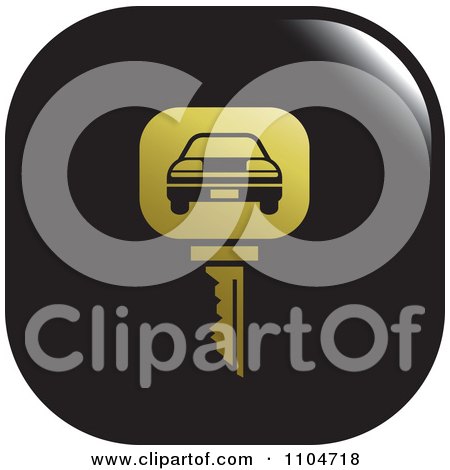 Clipart Black And Gold Rental Car Key Icon - Royalty Free Vector Illustration by Lal Perera
