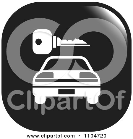 Clipart Black And White Rental Car And Key Icon - Royalty Free Vector Illustration by Lal Perera