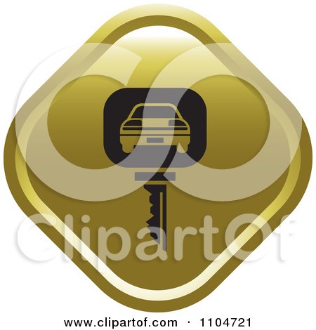 Clipart Gold Rental Car Key Icon - Royalty Free Vector Illustration by Lal Perera