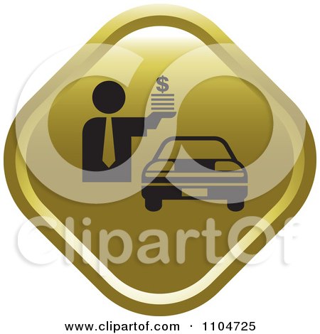 Clipart Gold Car Sales Icon - Royalty Free Vector Illustration by Lal Perera