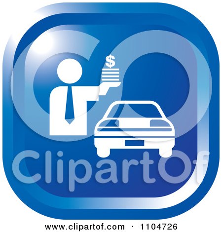 Clipart Blue Car Sales Icon - Royalty Free Vector Illustration by Lal Perera